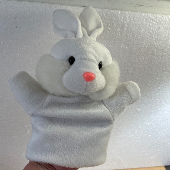 Plush Bunny Rabbit Hand Puppet White Four Star International Trading Co Toy 12" - Picture 3 of 8
